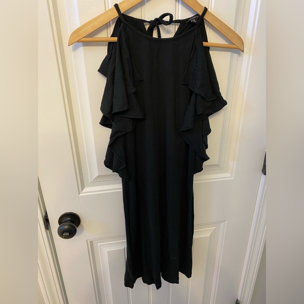 Ann Taylor black dress with ruffles
